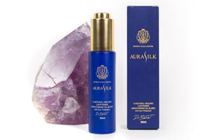 Purple Crystal, AuraSilk Bottle, AuraSilk Box