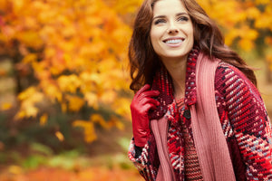 Young Woman Smiling Outdoors During Autumn